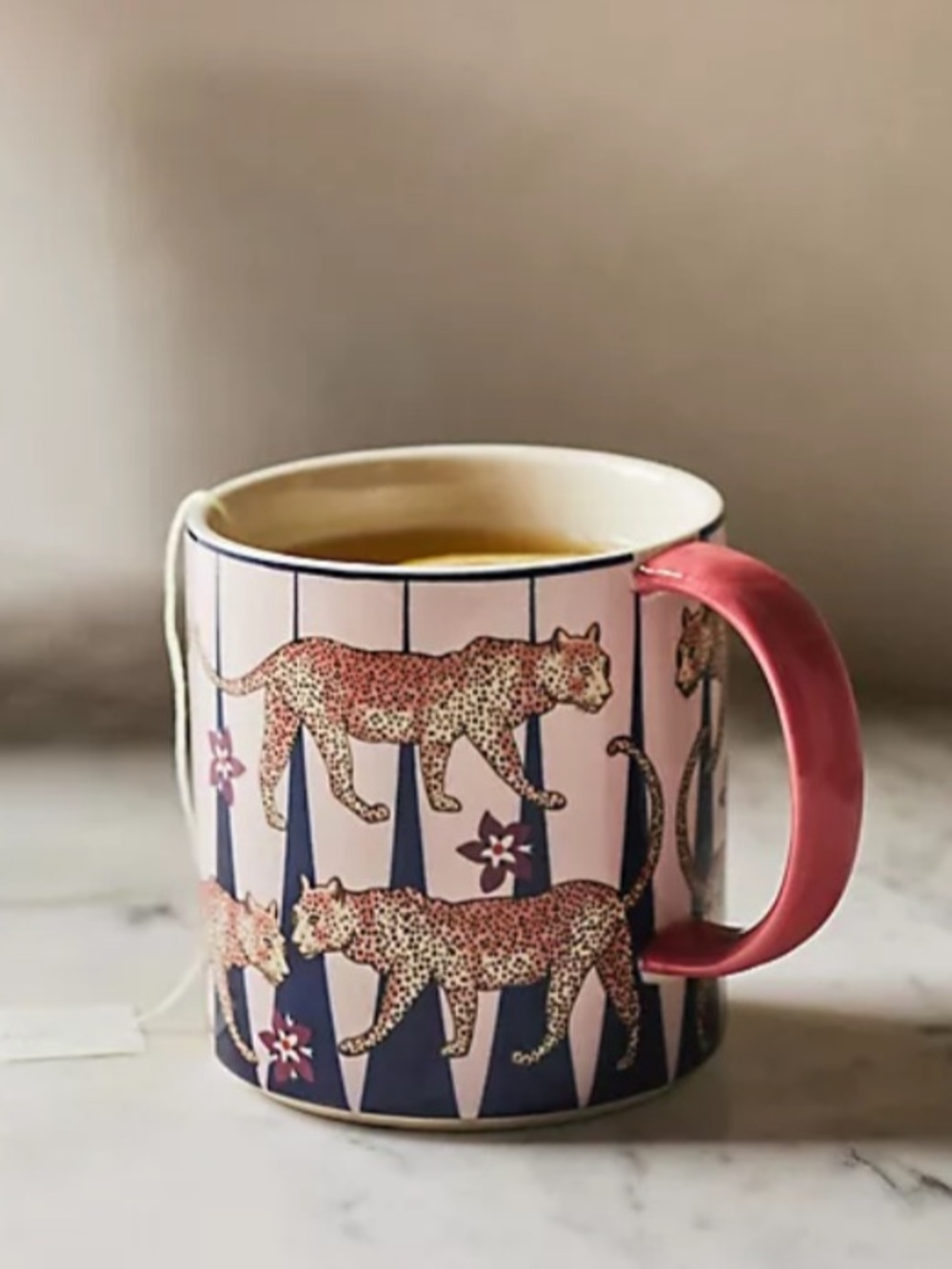 Anthropologie X Maeve Paris’s pink leopard mug